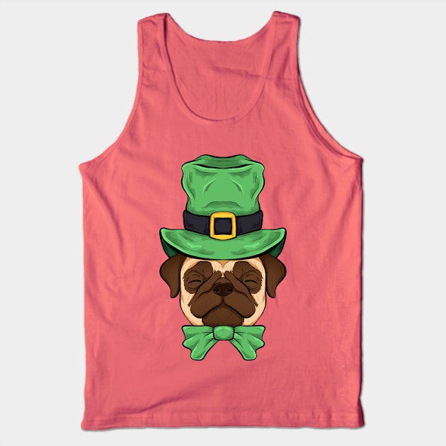 pug st patrick day dogs lovers funny Tank Top by the house of parodies